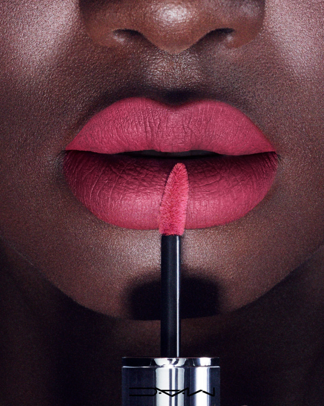 Mac Pink Matte Lipstick on Dark Skin