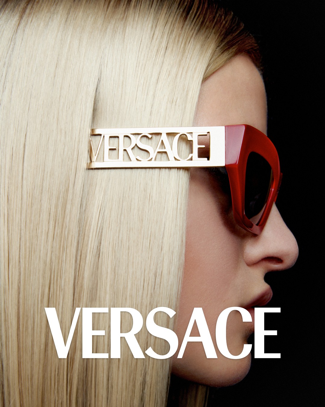 Versace Sunglasses with Thick Red Frame