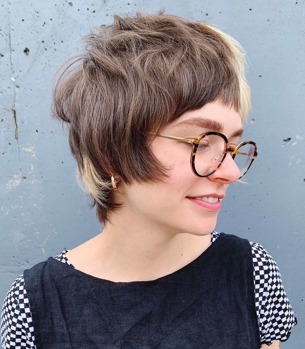 Two-Toned Shaggy Pixie with Bangs