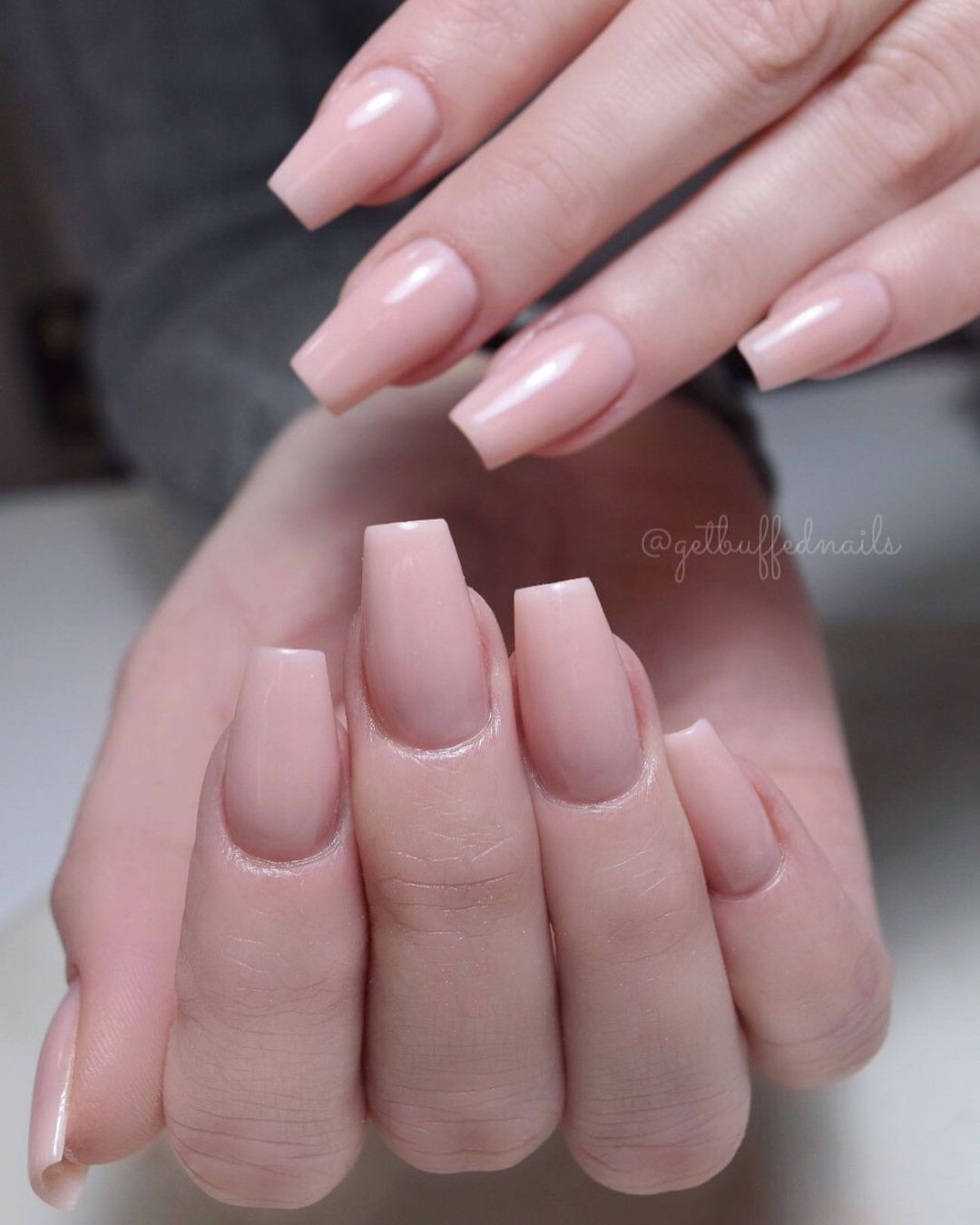 Classic Nude Short Coffin Nails