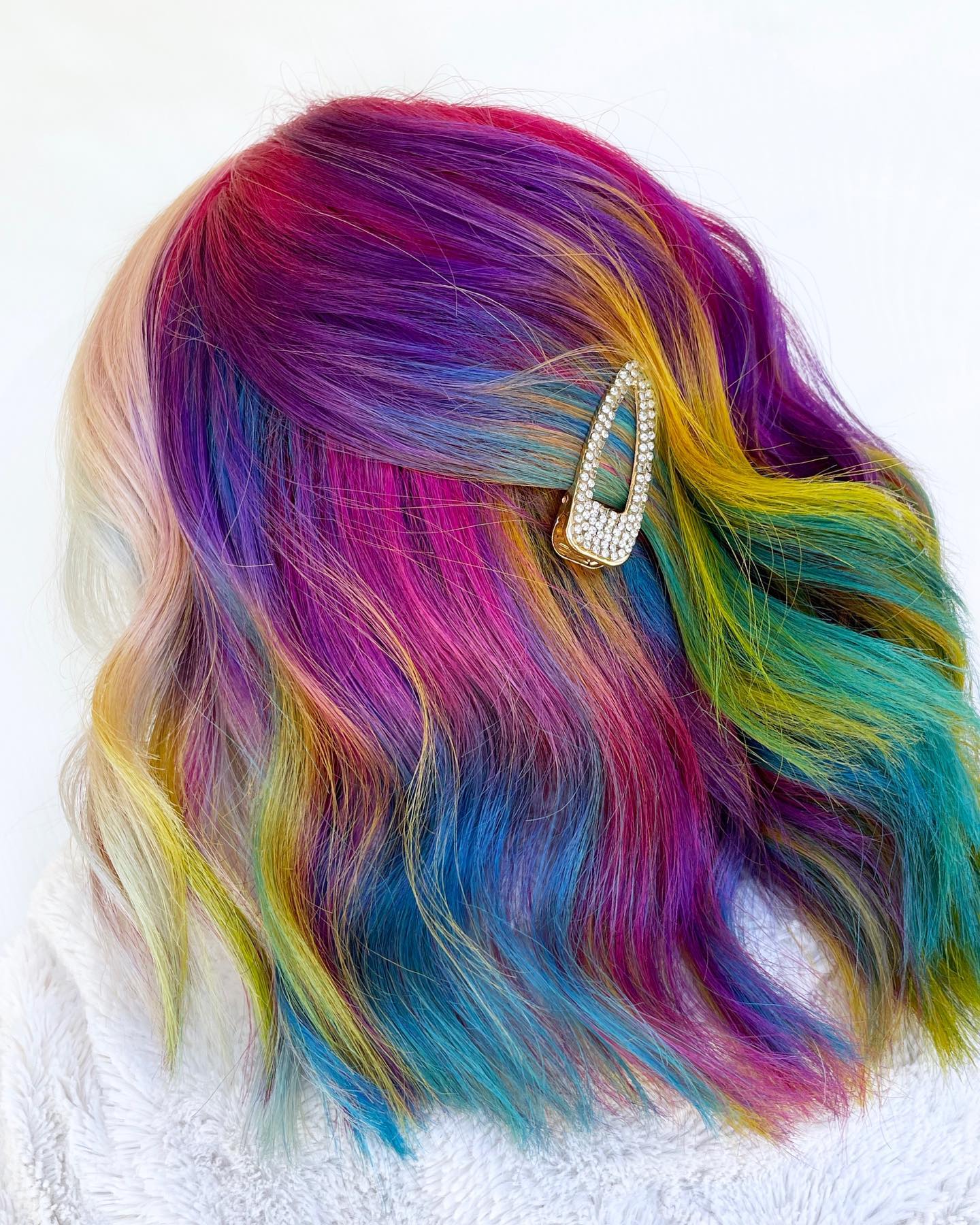 Rainbow Blunt Bob Haircut