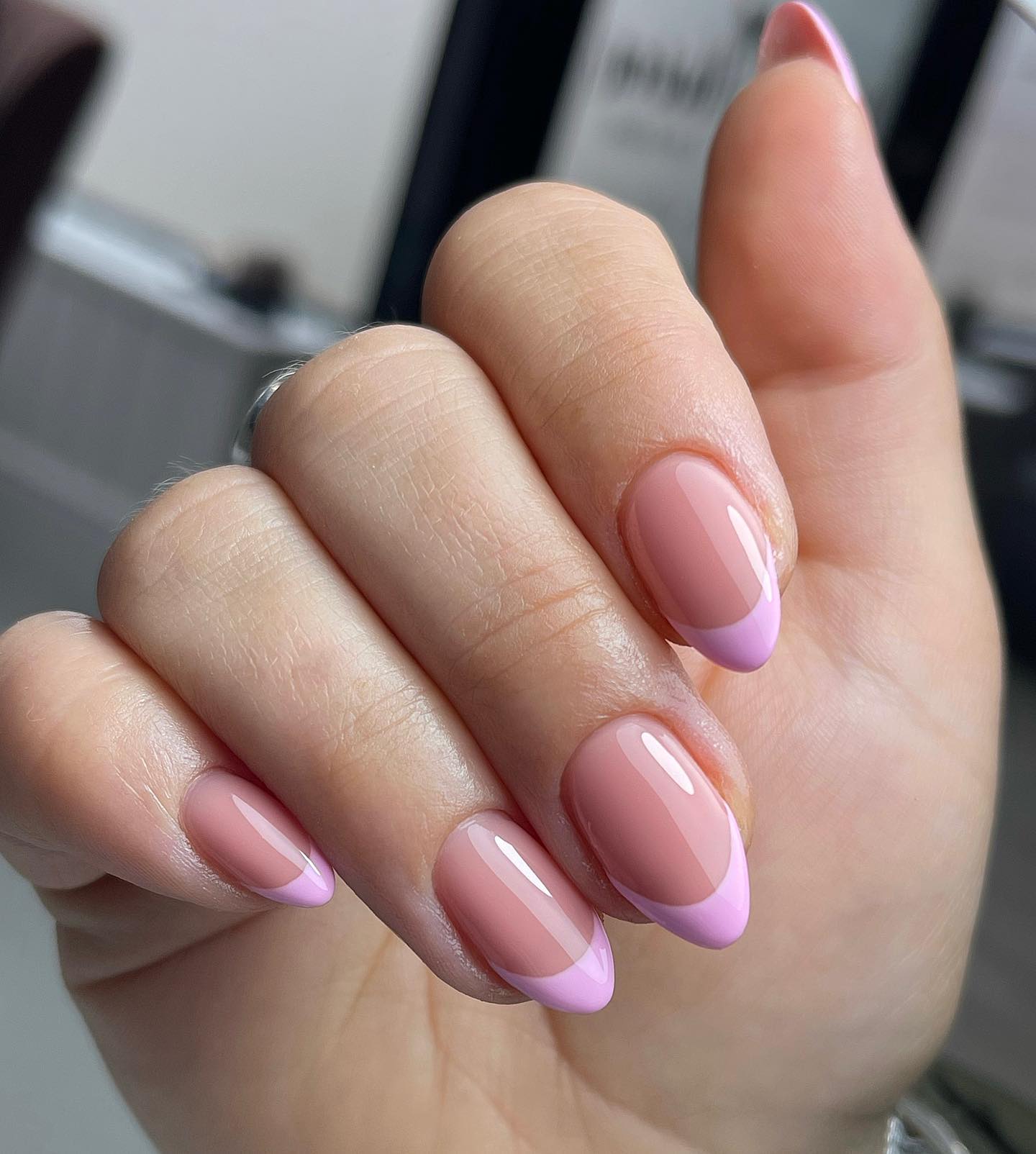 0Short Round Pale Pink French Nail Tips