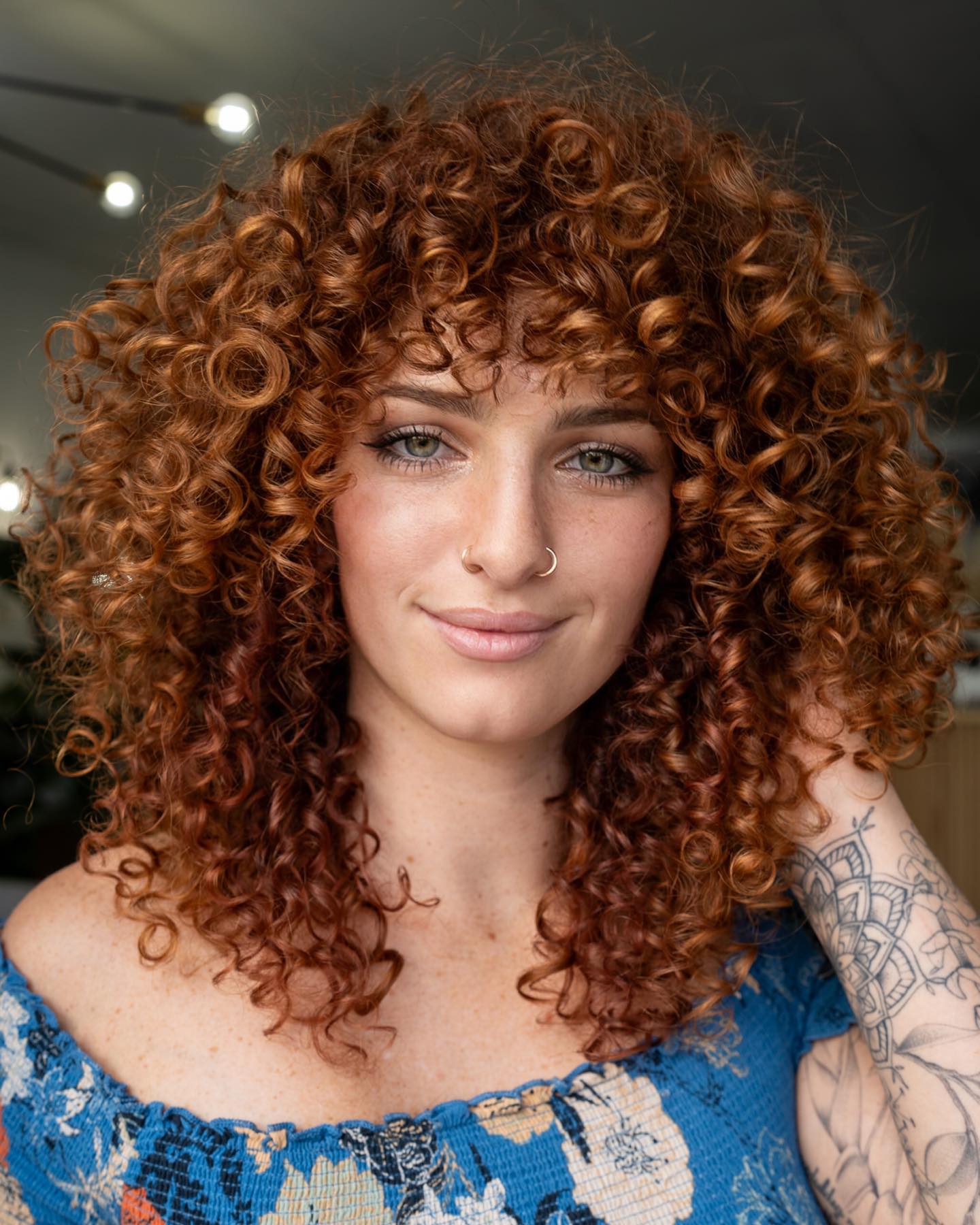 Ginger Brown Curly Haircut