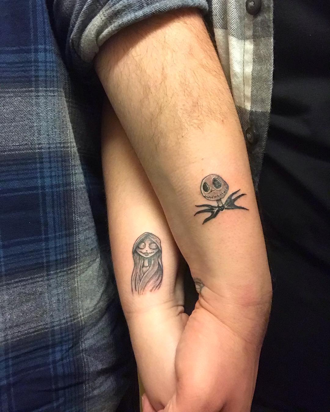 Tatuagens extraordinárias de Jack e Sally para casais