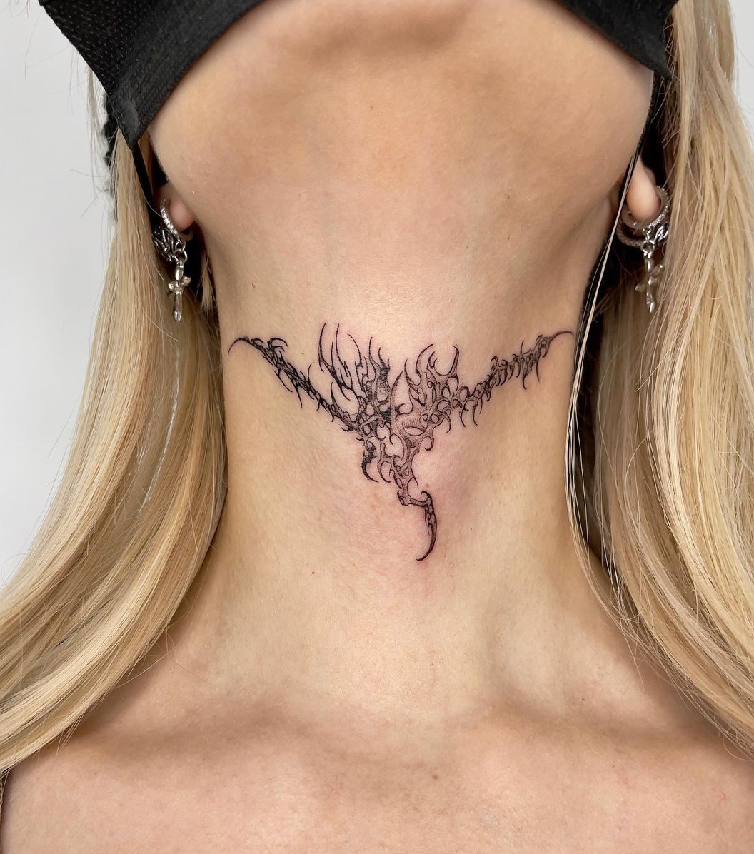 Top 79 Best Throat Tattoos Ideas  2021 Inspiration Guide  Throat tattoo  Full neck tattoos Neck tattoo