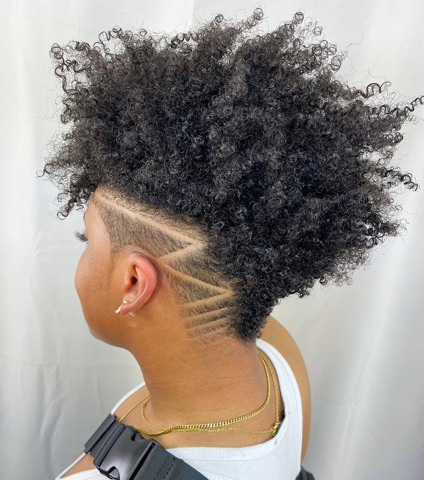 Curly Pixie with Side Undercut Pattern