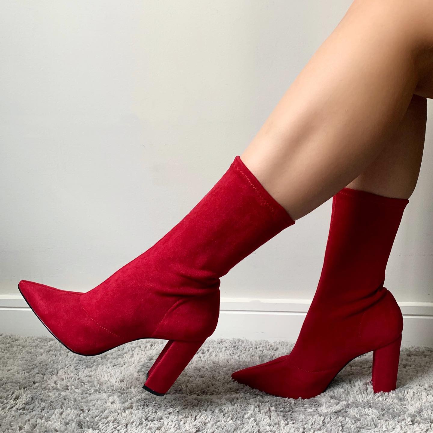 Red Sock Boots with Heels