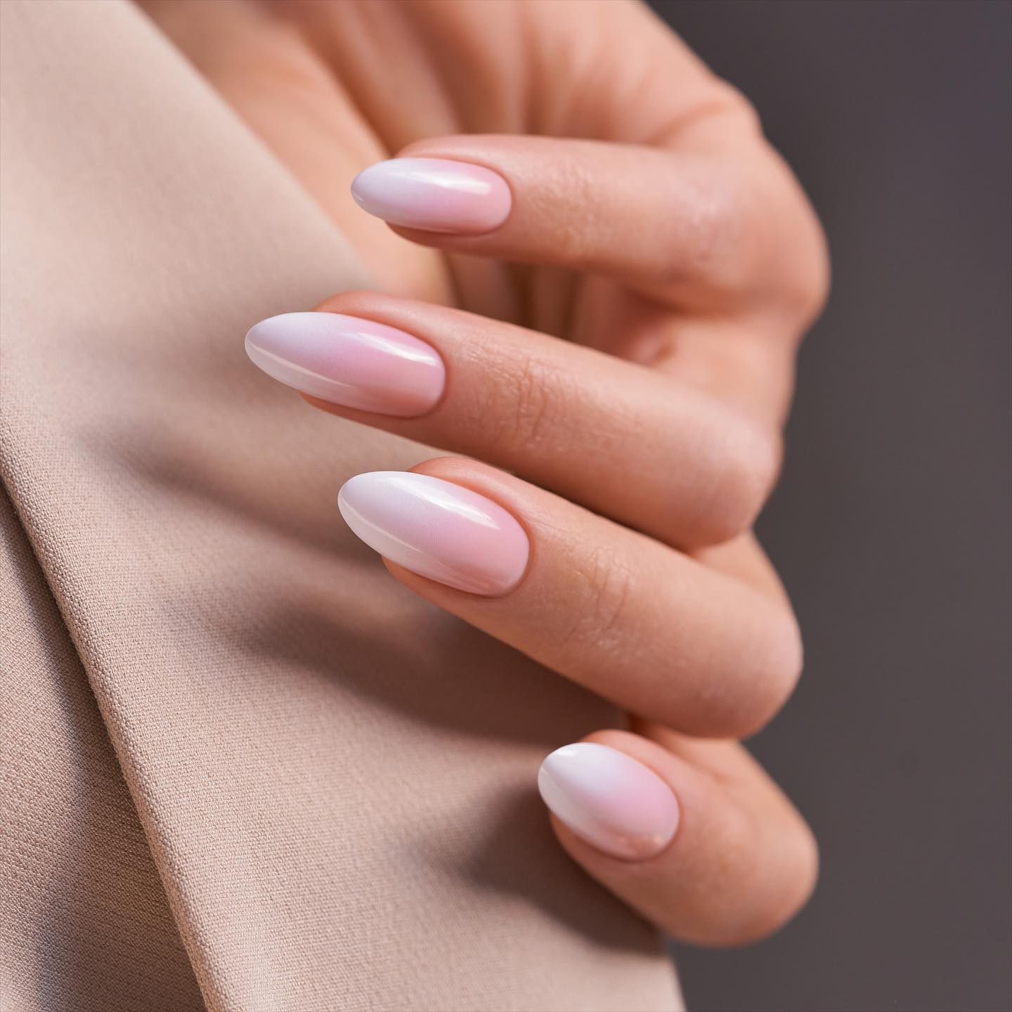 Short White Ombre Nails