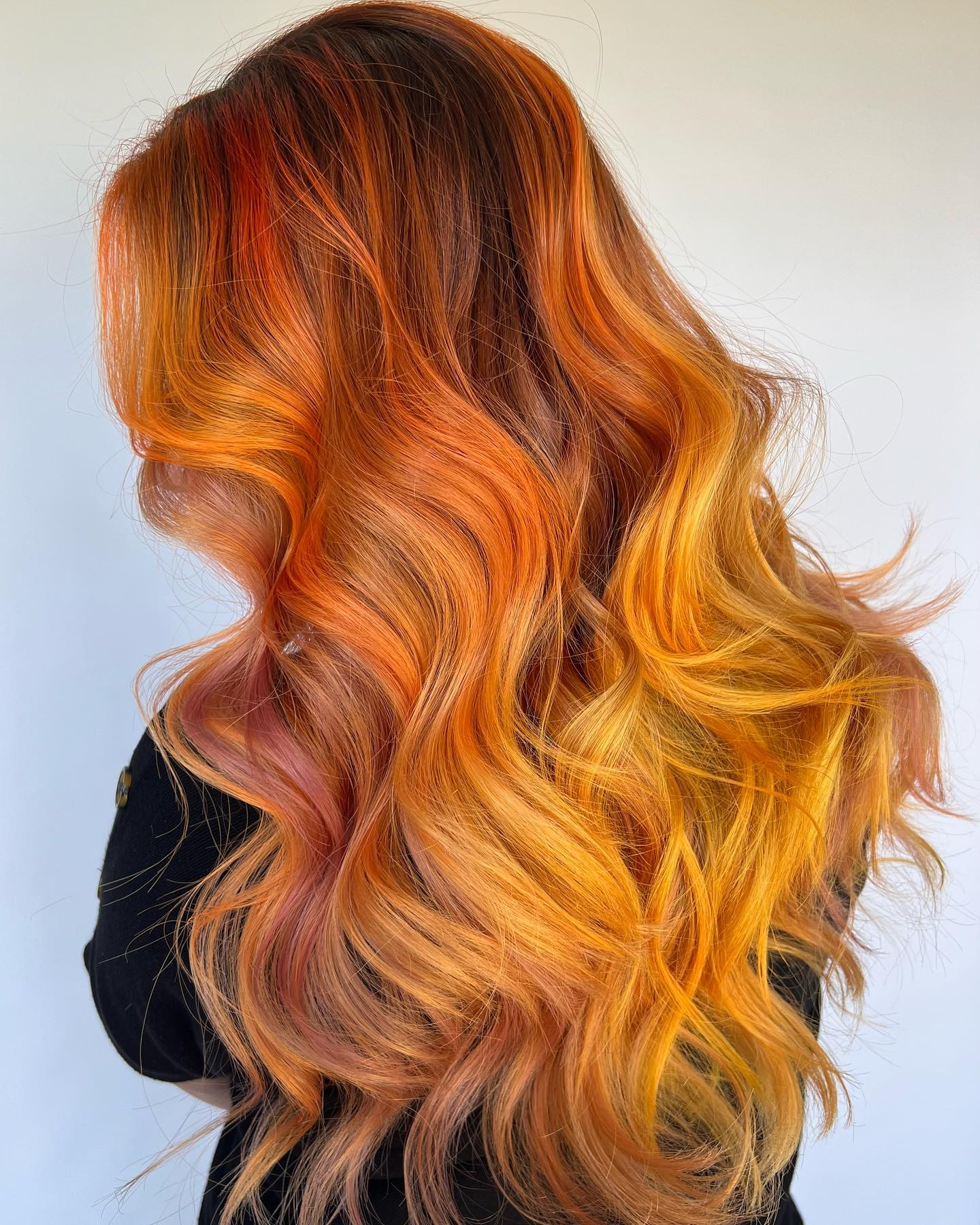 Long Bright Copper Hair with Golden Hues