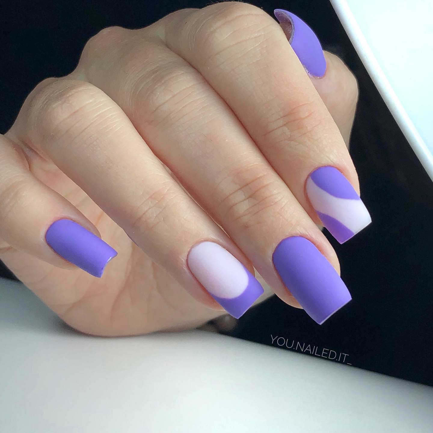 Square Matte Purple Nails