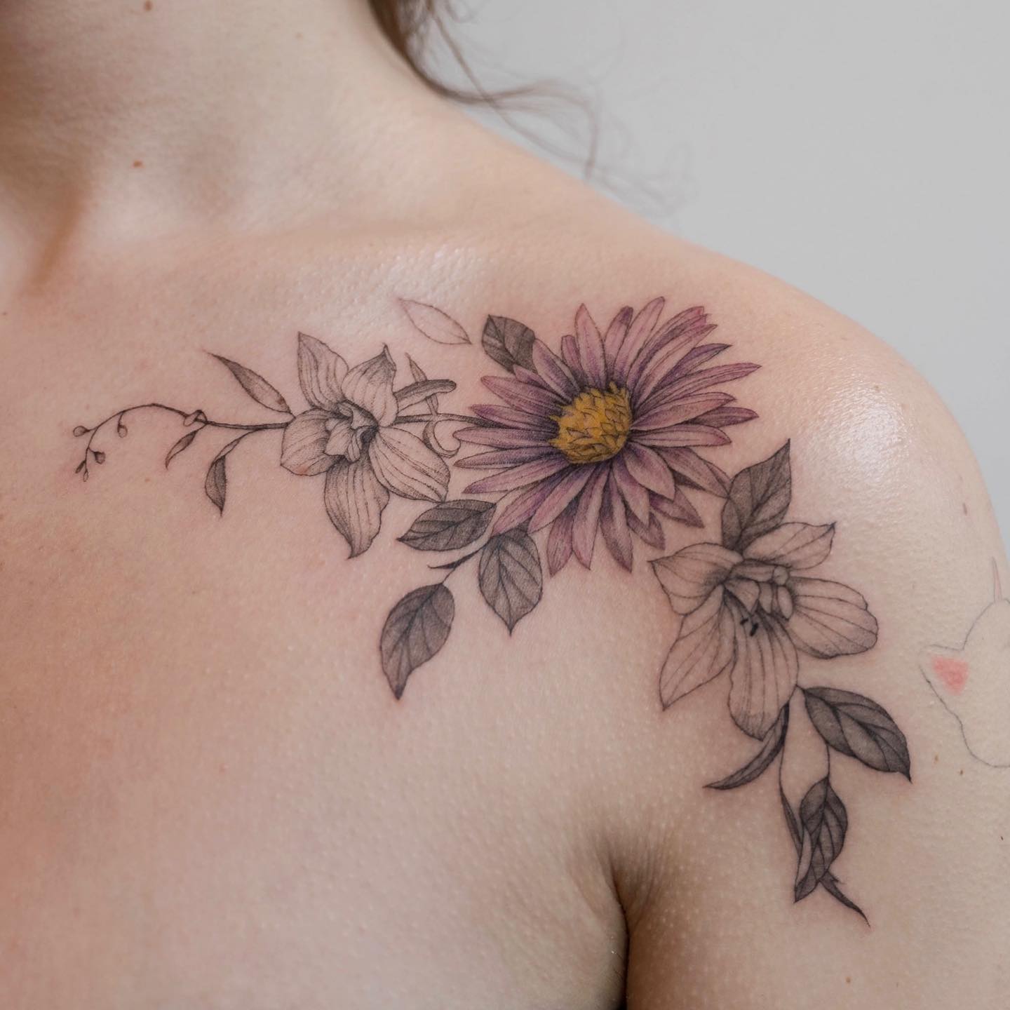 37 Bold Aster Flower Tattoo Designs  Ideas  TattooGlee  Aster flower  tattoos Delicate flower tattoo Aster tattoo