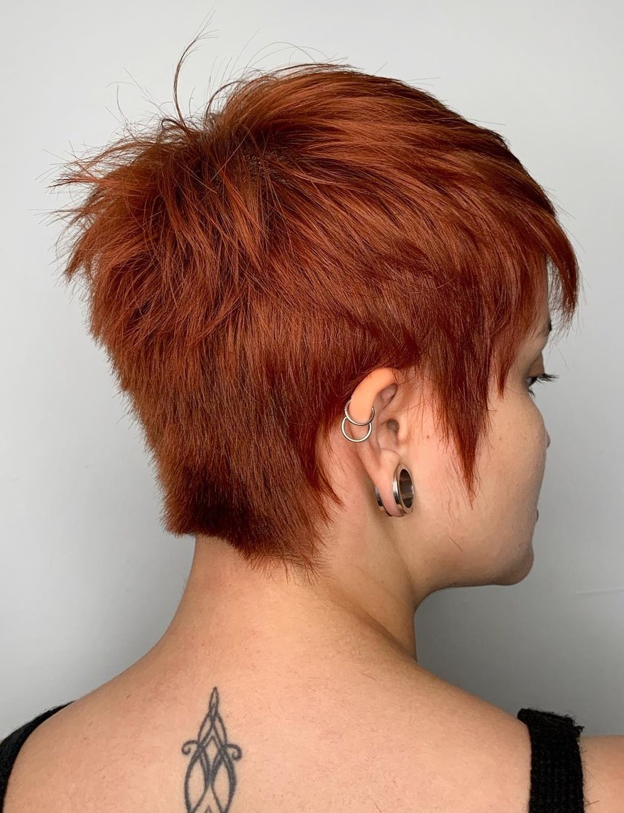 Layered Pixie Cut on Red Hair