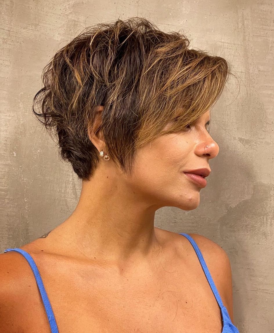 Layered Pixie with Long Side Bang