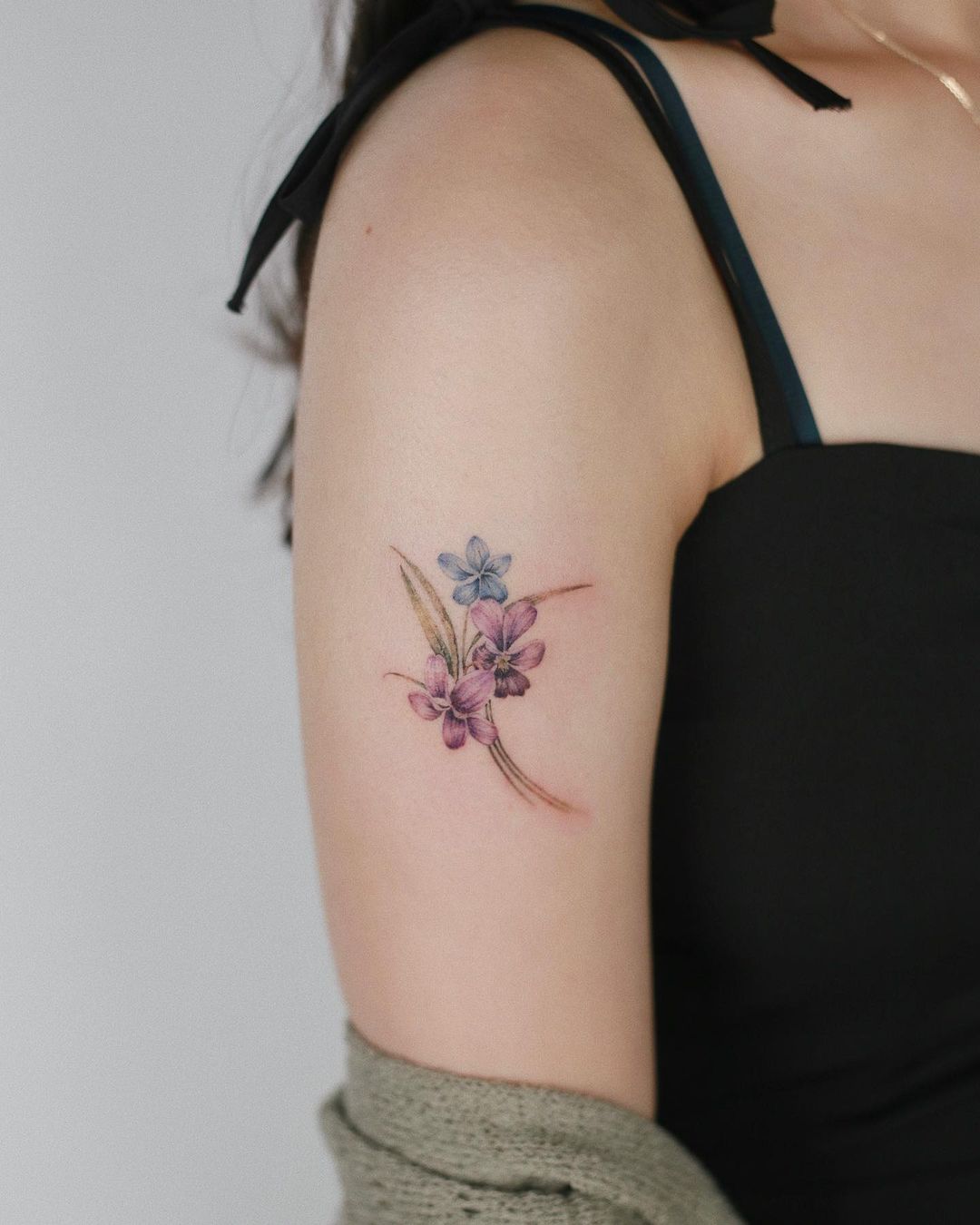 🟣Violet tattoo designs are beautiful and full of symbolic meanings. The  violet flower symbolizes modesty, innocence, virtue, affection… | Instagram