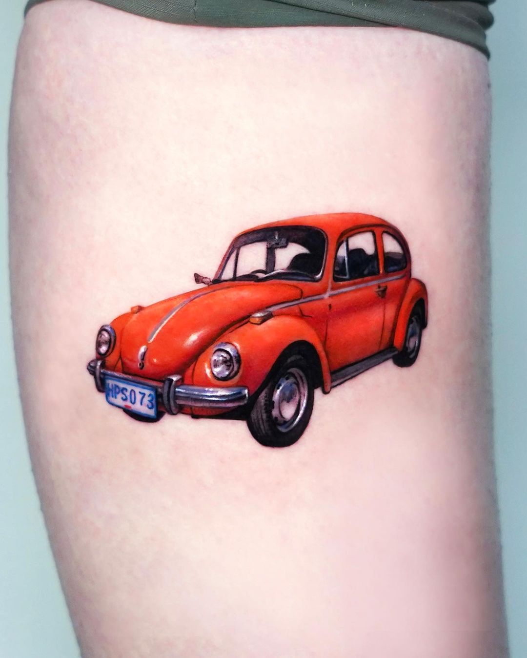 Red 3D Volkswagen Car Tattoo