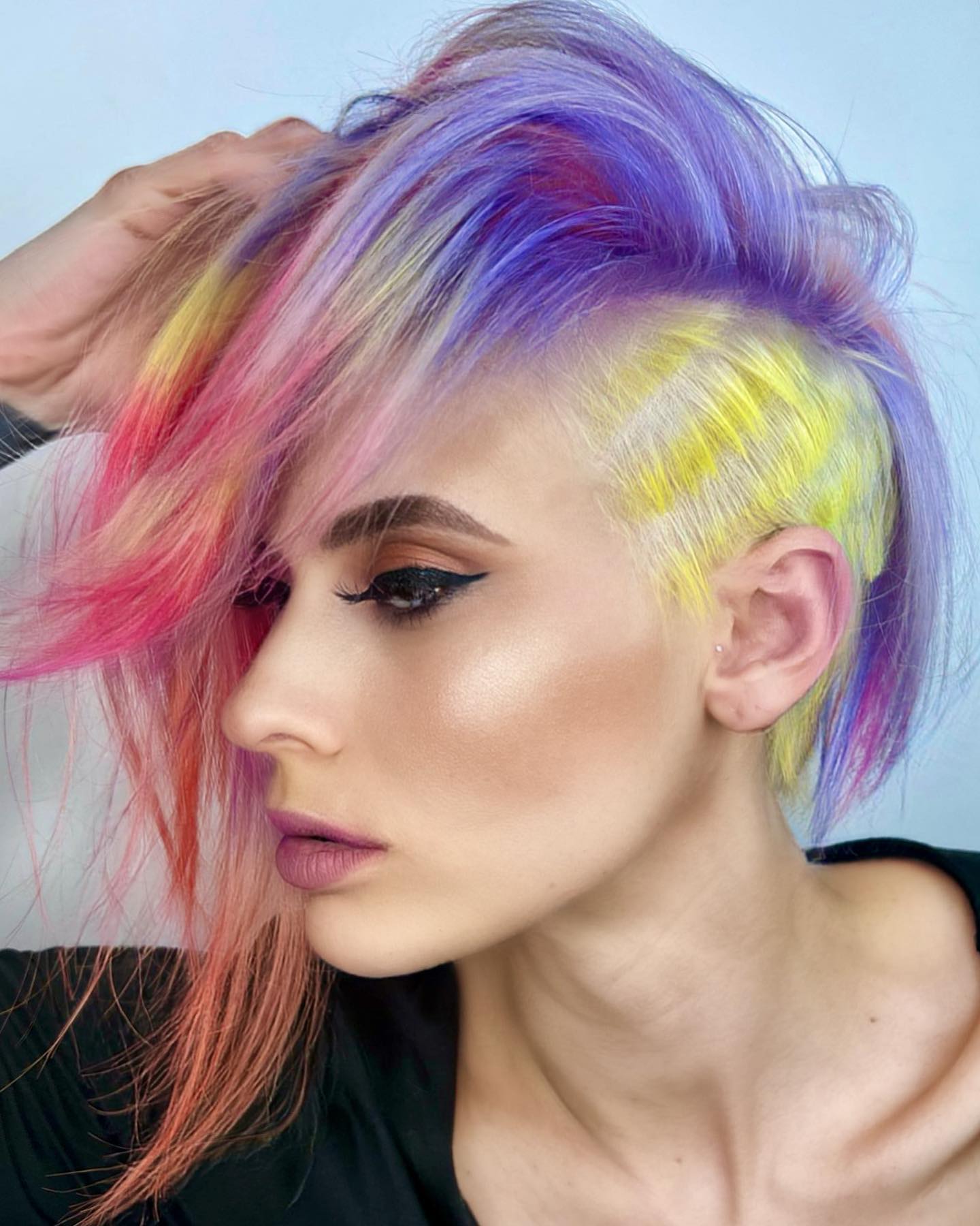 Colored Side Undercut Hairstyle
