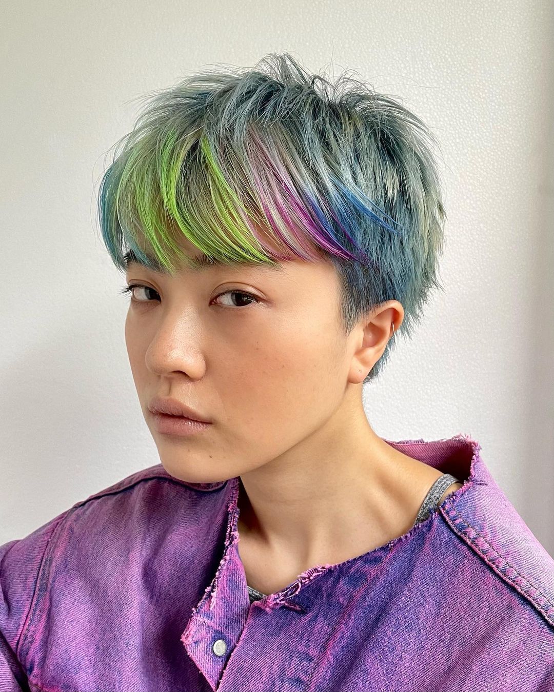 Rainbow Pixie Haircut