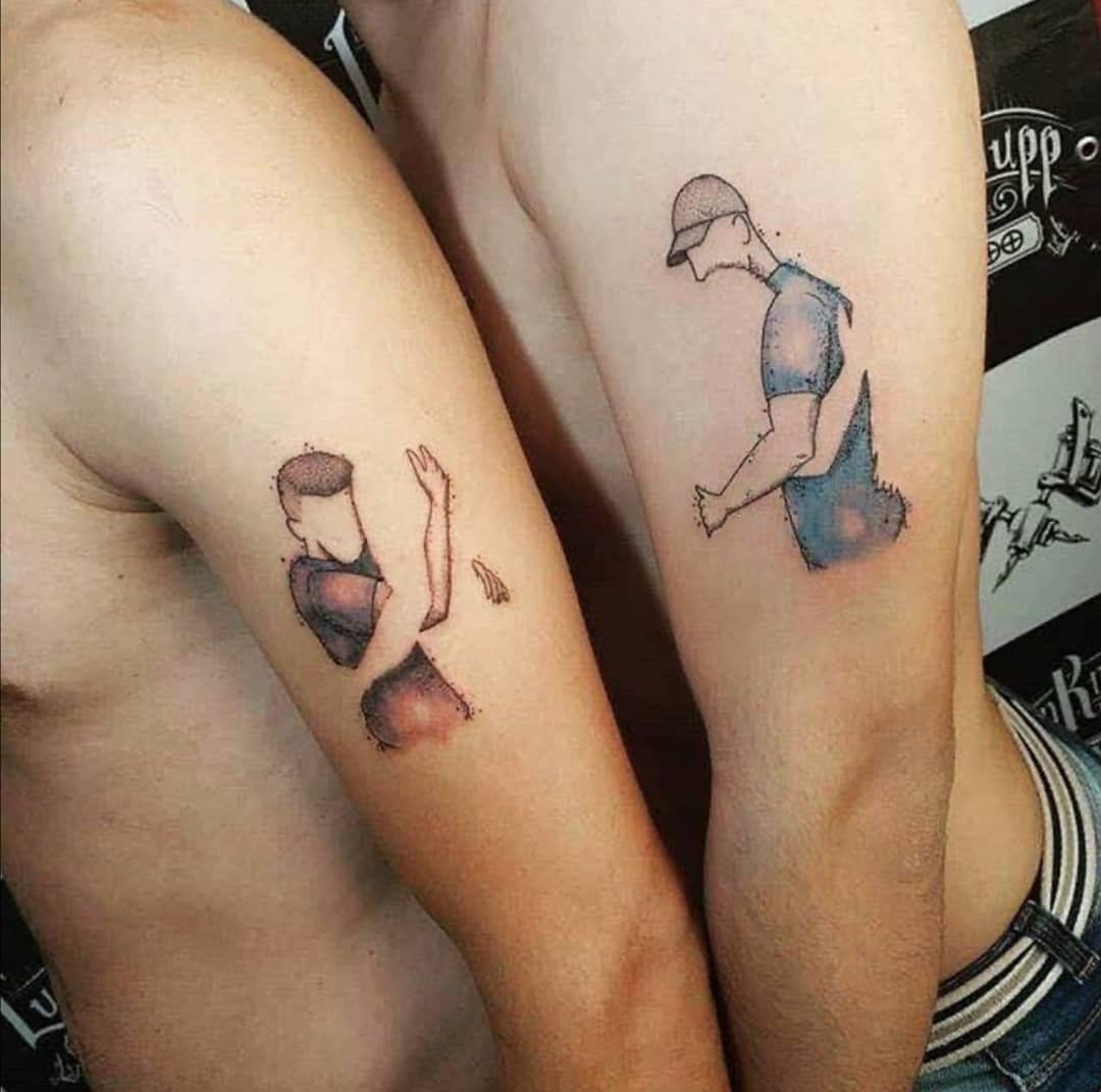 Estilo de tatuagem de casal gay orgulhoso