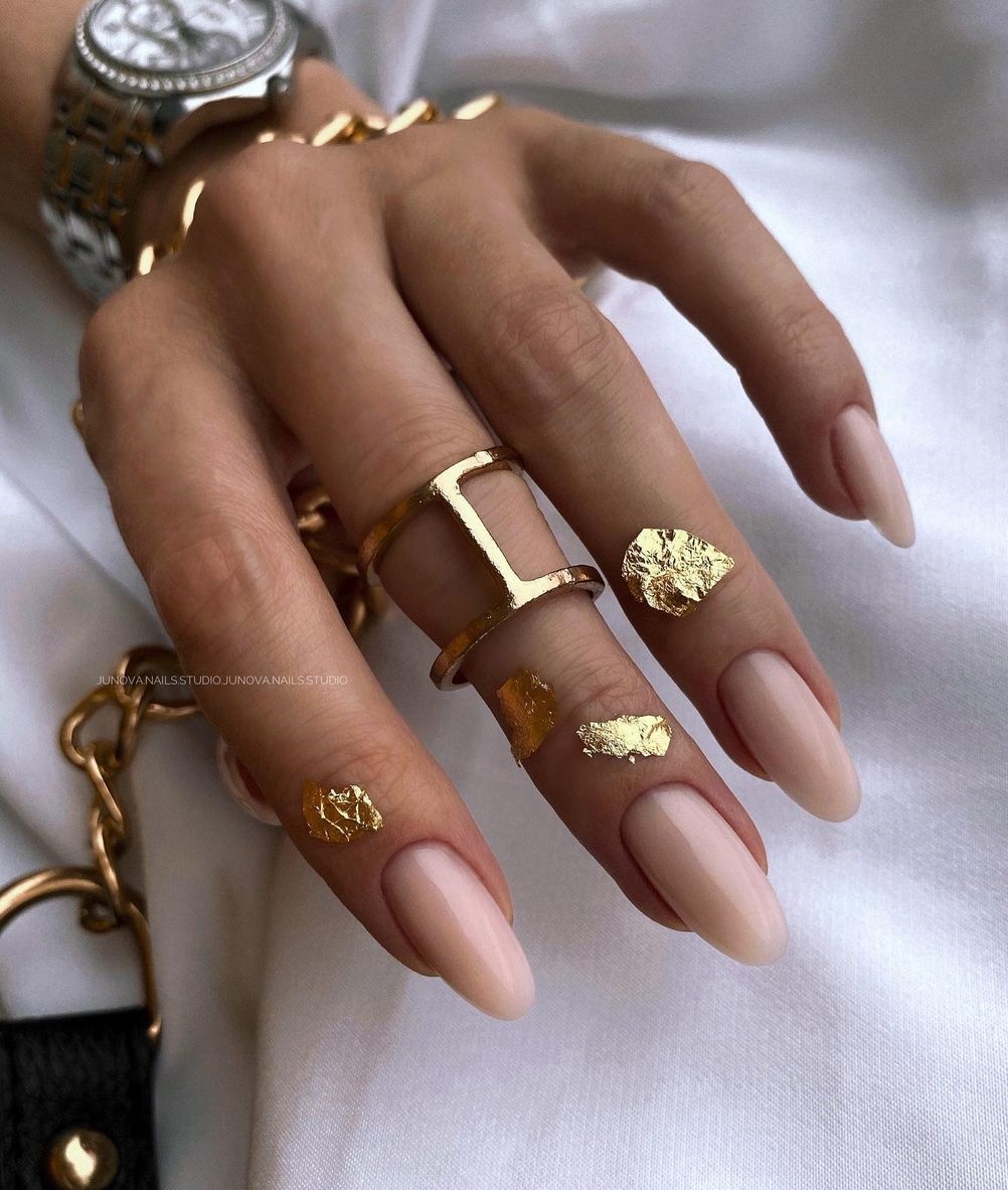 Classy Almond Nude Nails