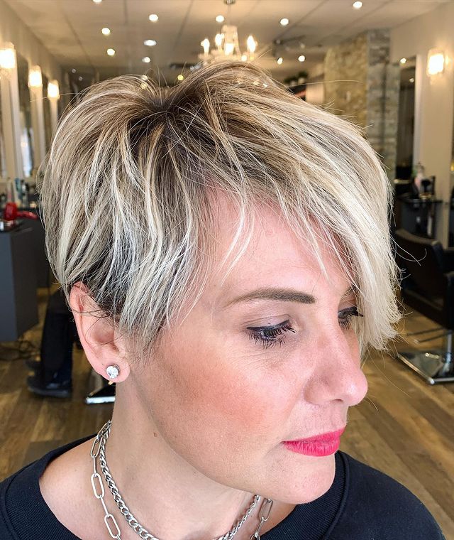 Short Layered Pixie Cut With Bangs