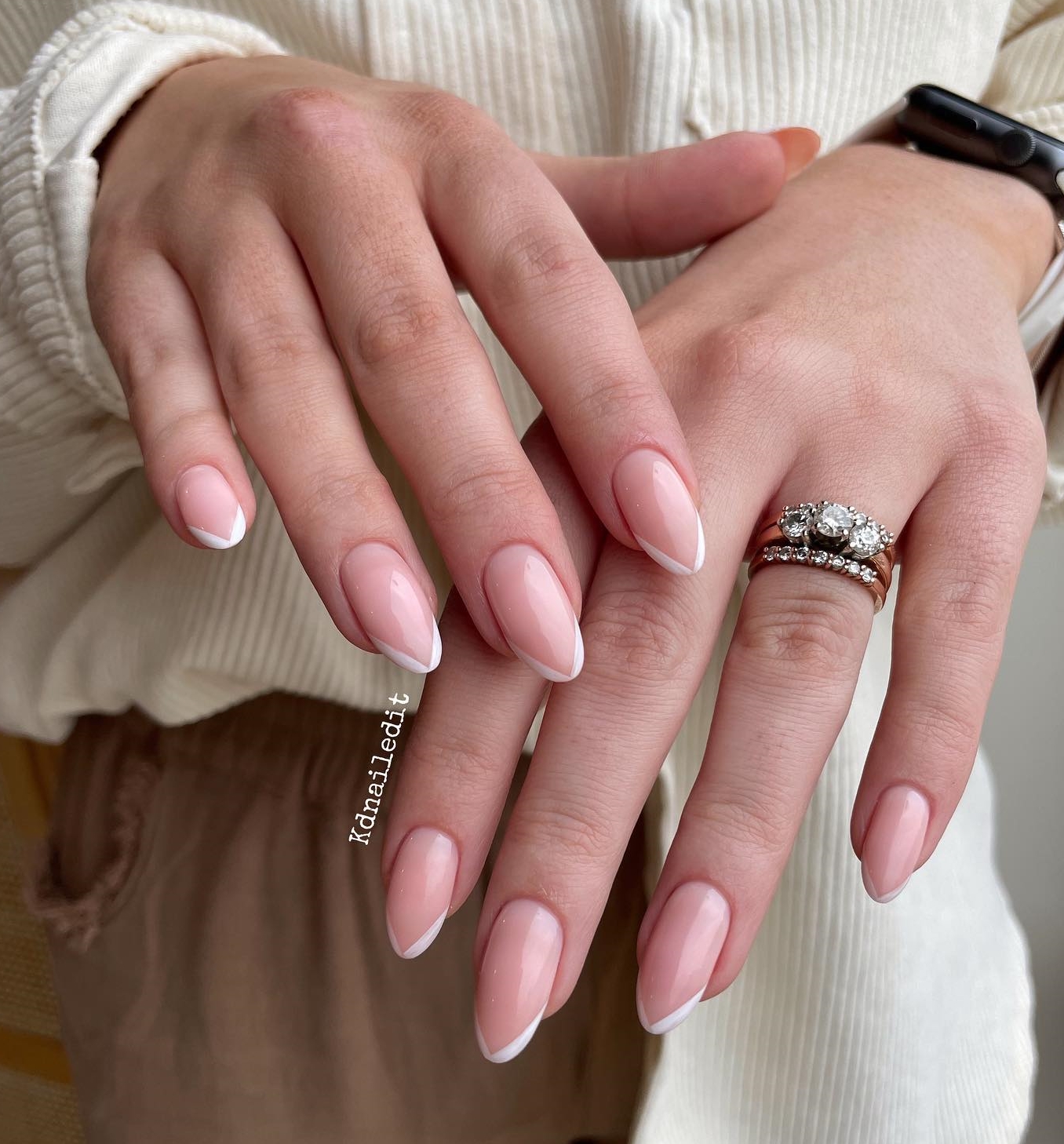 Classic nude French Manicure