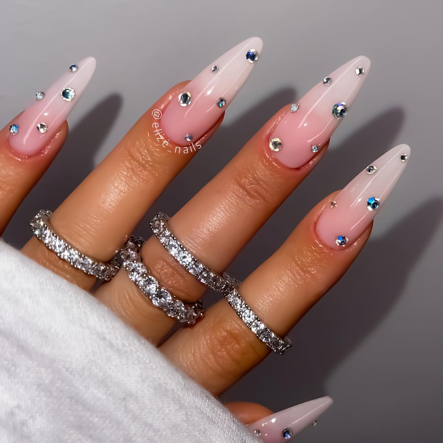 Stiletto Nails with Crystals