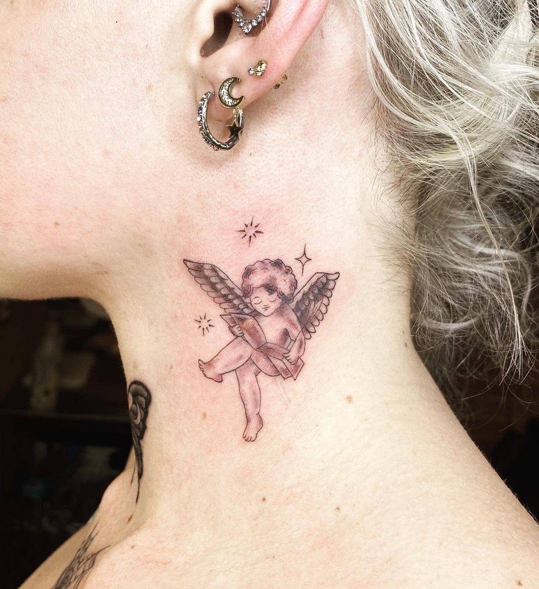 Waterproof Temporary Tattoo Angel Wings Cross Realistic Back Chest Neck  Stickers | eBay
