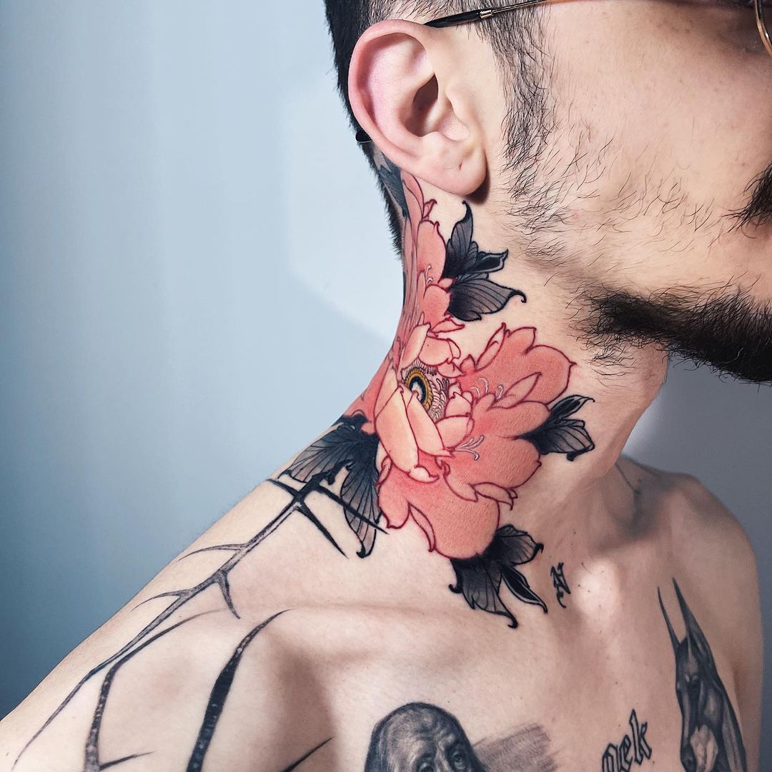 34 Coolest Neck & Throat Tattoos For Men in 2023